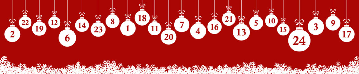 Wall Mural - advent calendar 1 to 24 on christmas presents