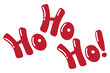 Christmas lettering. Ho ho ho! Red letters on white isolated background.	