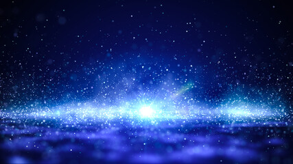 Wall Mural - beautiful particles dust floating with flare on black background.particles in the air with bokeh