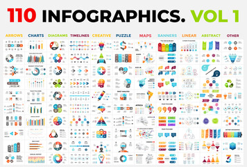 110 vector infographics vol 1. presentation templates includes 11 categories from maps, diagrams or 