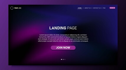 Minimalist landing page background. Website UI design background. Eps 10 vector