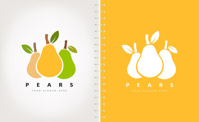 Poster - Pear logo vector. Fruit design.