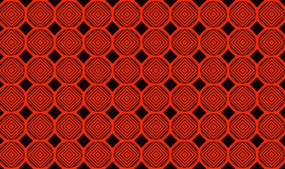 Sticker - seamless pattern with red circles background.