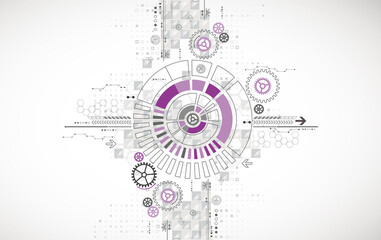 Poster - Abstract vector background. Circle technology or science concept.