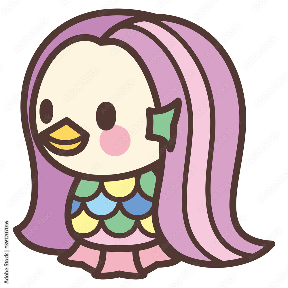 日本の妖怪「アマビエ」-疫病退散の伝説の妖怪-かわいいキャラクター