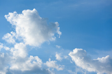 Wall Mural - soft white clouds fluffy in the clear sky