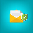 © madedee - Email security concept, e-mail envelope with shield icon.