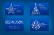 © Jaroslav Machacek - Set of blue christmas cards with silver ornaments