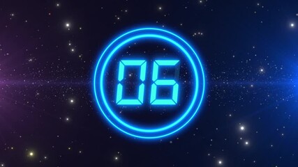 Wall Mural - digital neon countdown ticker video