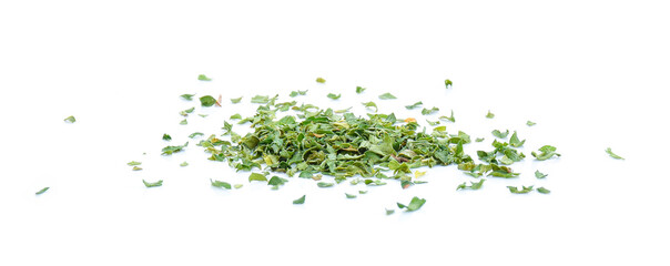 dried parsley isolated on white background