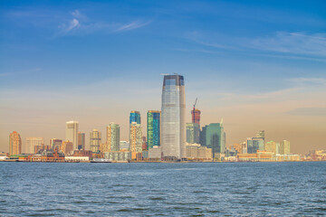 Sticker - Sunset skyline of Jersey City, New Jersey