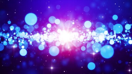 Wall Mural - blue glow background purple bokeh circles