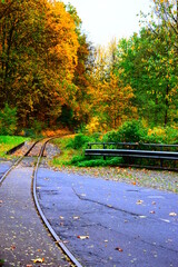 Canvas Print - Strecke der Brohltaleisenbahn im Herbst