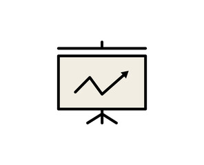 Flip chart flat icon. Single high quality outline symbol for web design or mobile app.  Busines presentaion thin line signs for design logo, visit card, etc. Outline pictogram EPS10