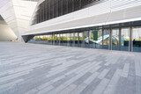 Empty square floor and modern architecture in Taiyuan, Shanxi Province, China