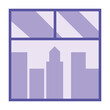 © Gstudio - window with city buildings view vector design