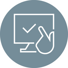 Poster - Online Voting Hand Checkmark Outline Icon