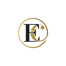 Ec Luxury Logo Design Vector Icon Symbol Circle