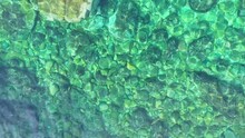 Aerial Top Down View Of Blue Clear Sea Water Surface