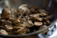 Close Up Of Mushrooms On Pan