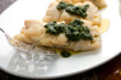 © Andrew Scrivani - Baked cod with chermoula on plate