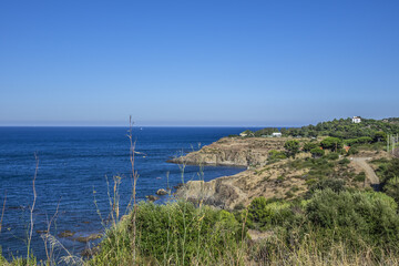 Wall Mural - Racou natural site near Argeles-sur-Mer, Pyrenees Orientales, Languedoc Roussillon, France.