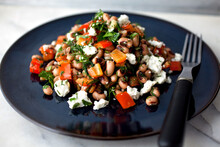 Close Up Of Greek Black Eyed Peas Salad