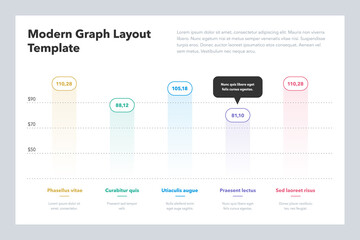Leinwandbilder - Modern graph layout template with place for your content. Flat design, easy to use for your website or presentation.