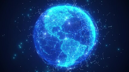 Wall Mural - global connection network world concept