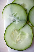 Close Up Of Cucumber Slices