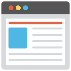 Wall Mural - 
Website or web template flat vector icon
