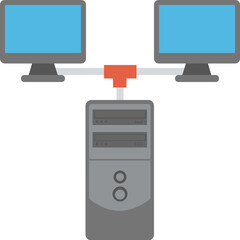 Wall Mural - computer network, web hosting flat icon