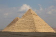picture of the pyramid of King Khufu and the pyramid of King Khafre - the great historical pyramids of Giza in the light of day, one of the Seven Wonders of the World, Giza - Egypt