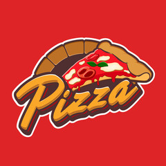 Wall Mural - slice of pizza logo for advertising