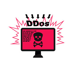 Poster - DDoS Attacked Computer Composition