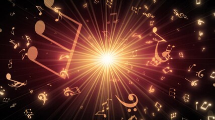 Wall Mural - music notes concert background video