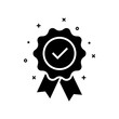 black certify icon like warranty medal