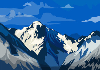 Sticker - Landscape of Alps - highest and most extensive mountain range