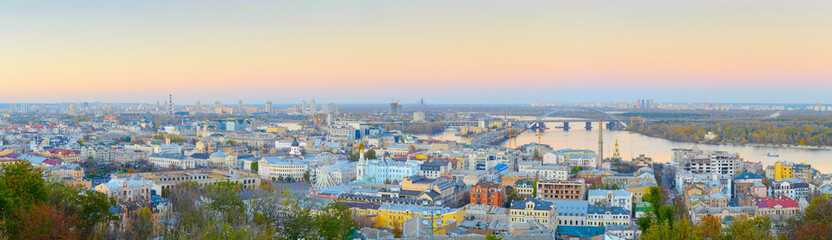 Fototapete - Panorama Kyiv Podil Old Town