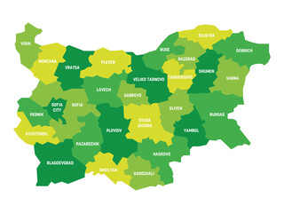 Canvas Print - Bulgaria - map of provinces