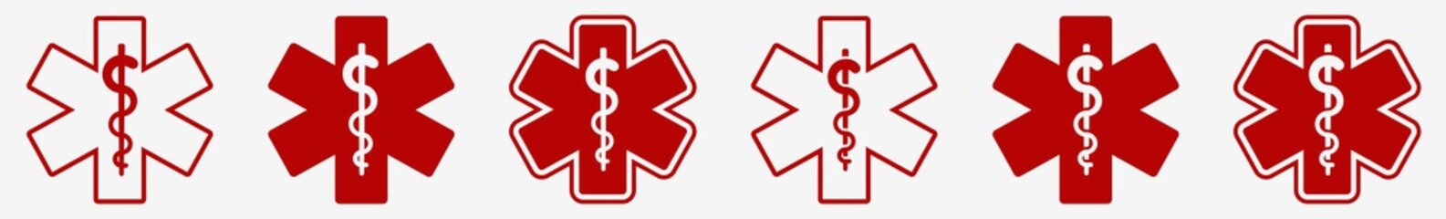 Wall Mural - emergency medical service symbol set red | ems emergency medical service vector illustration logo | 