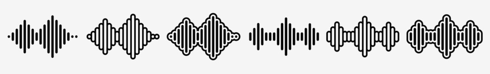Wall Mural - sound wave icon set | music sound waves vector illustration logo | audio soundwave icons isolated co