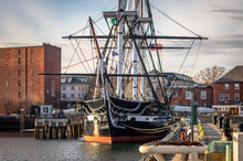 The USS Constitution Docked In Boston