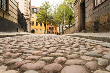 Wall Mural - Narrow streets at the historic old city Gamla stan of Stockholm