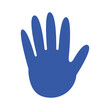 © Gstudio - hand print paint color blue