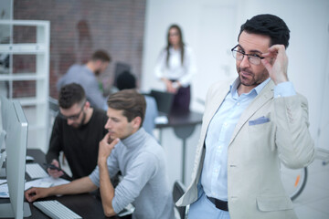 Wall Mural - modern businessman standing in office