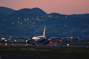 Canvas Print - 夕闇と飛行機