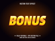 Editable Text Effect - Yellow Bonus Casino Game Modern Gradient Gold Color Style