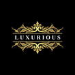 © ekosuwandono - Logo luxury template, golden flourish style, for Wedding, Tattoo, Fashion, Restaurant, Royalty, Boutique, Cafe, Hotel, Heraldic, Jewelry, in vector illustration