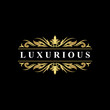 © ekosuwandono - Logo luxury template, golden flourish style, for Wedding, Tattoo, Fashion, Restaurant, Royalty, Boutique, Cafe, Hotel, Heraldic, Jewelry, in vector illustration